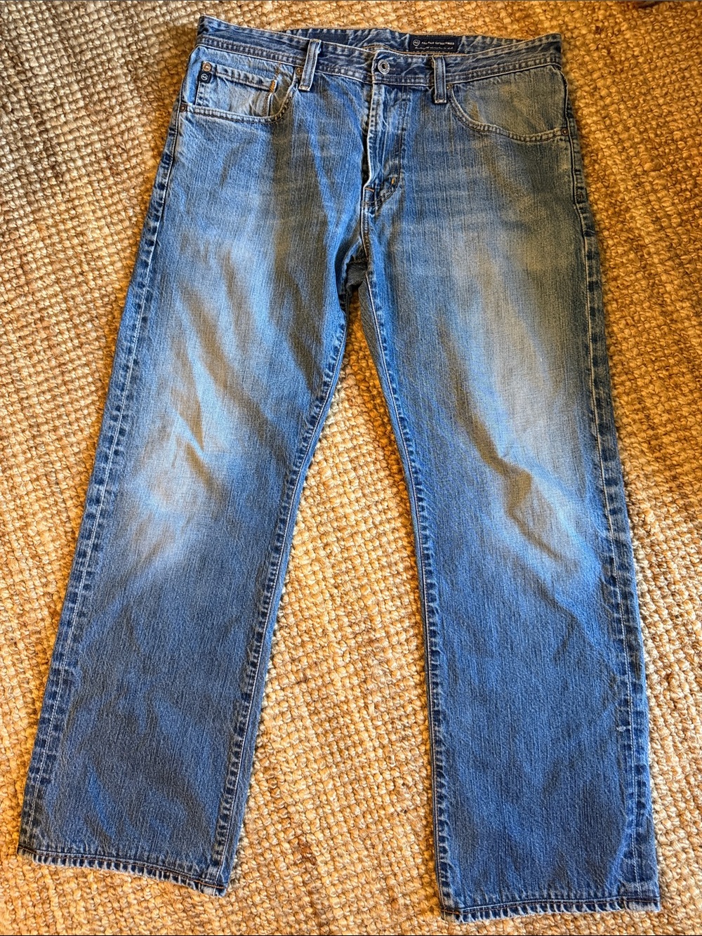 Ag Adriano Goldschmied Men’s Straight-Leg Blue Denim Jeans 34x34